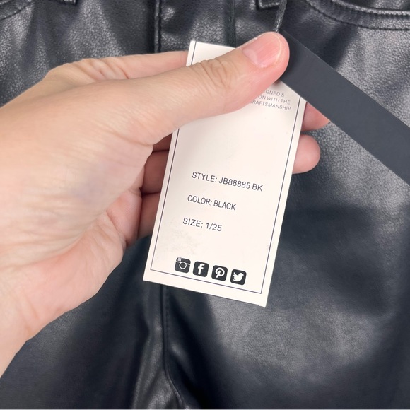 NWT Judy Blue High Waist Tummy Control Faux Leather Bootcut Pants 88885 25/1 - Picture 6 of 11